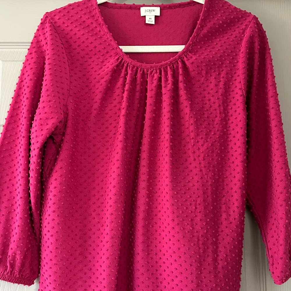 J. Crew Fuchsia Textured Blouse